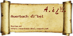 Auerbach Ábel névjegykártya